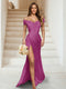 Sheath/Column Off-the-Shoulder Sleeveless Ruched Bridesmaid Dresses
