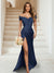 Sheath/Column Off-the-Shoulder Sleeveless Ruched Bridesmaid Dresses