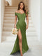 Sheath/Column Off-the-Shoulder Sleeveless Ruched Bridesmaid Dresses