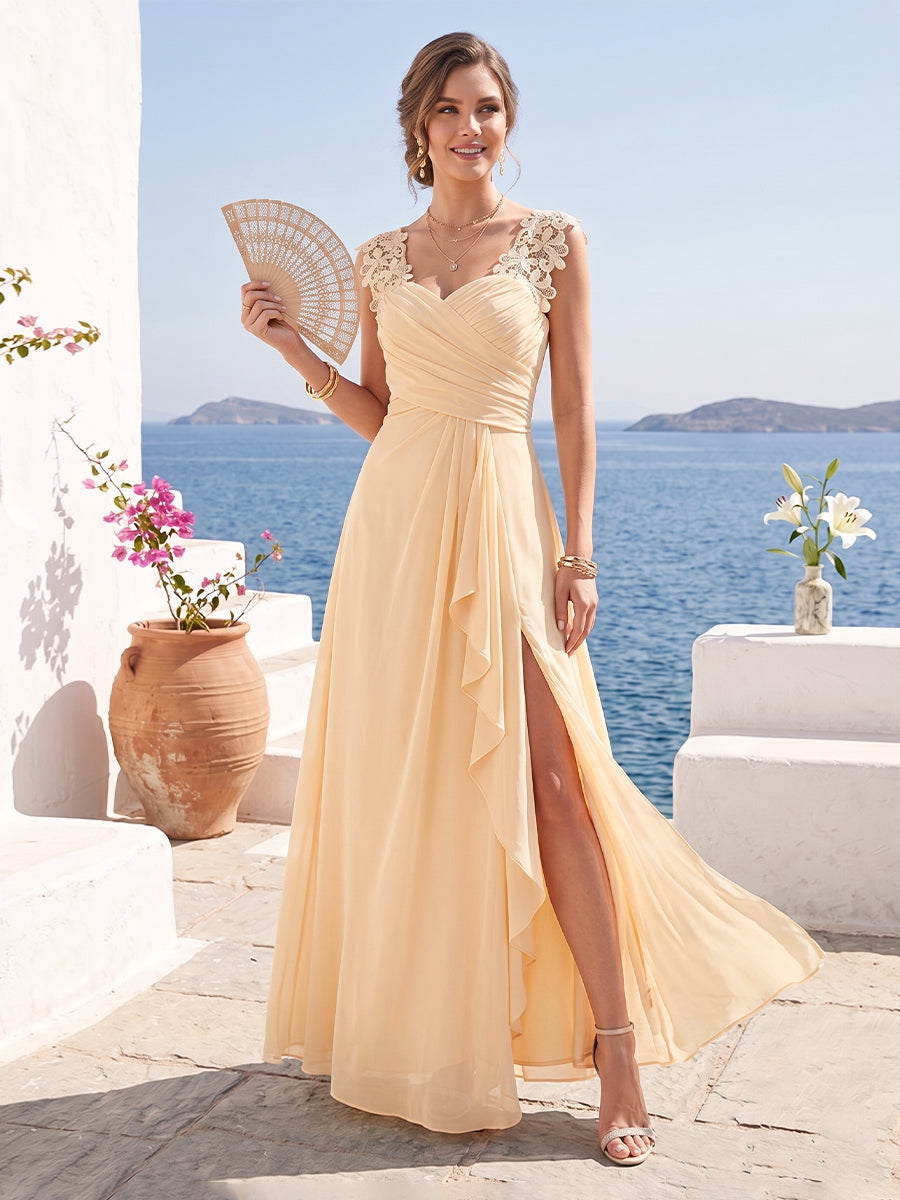 A-Line/Princess Sweetheart Sleeveless Split Side Bridesmaid Dresses