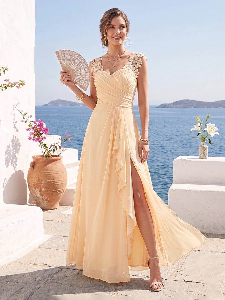A-Line/Princess Sweetheart Sleeveless Split Side Bridesmaid Dresses