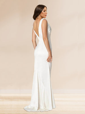 A-Line/Princess Cowl Neck Sleeveless Ruched Wedding Guest Dresses