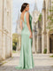 A-Line/Princess Cowl Neck Sleeveless Ruched Bridesmaid Dresses