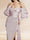 Sheath/Column Off-the-Shoulder Long Sleeves Split Side Bridesmaid Dresses
