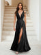 A-Line/Princess V-Neck Short Sleeves Applique Bridesmaid Dresses