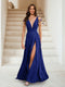 A-Line/Princess V-Neck Short Sleeves Applique Bridesmaid Dresses