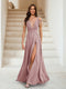 A-Line/Princess V-Neck Short Sleeves Applique Bridesmaid Dresses
