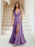 A-Line/Princess V-Neck Short Sleeves Applique Bridesmaid Dresses