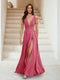 A-Line/Princess V-Neck Short Sleeves Applique Bridesmaid Dresses