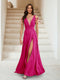 A-Line/Princess V-Neck Short Sleeves Applique Bridesmaid Dresses