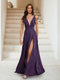 A-Line/Princess V-Neck Short Sleeves Applique Bridesmaid Dresses