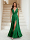 A-Line/Princess V-Neck Short Sleeves Applique Bridesmaid Dresses