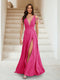 A-Line/Princess V-Neck Short Sleeves Applique Bridesmaid Dresses