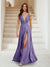 A-Line/Princess V-Neck Short Sleeves Applique Bridesmaid Dresses