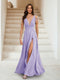 A-Line/Princess V-Neck Short Sleeves Applique Bridesmaid Dresses