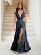 A-Line/Princess V-Neck Short Sleeves Applique Bridesmaid Dresses
