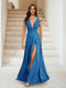 A-Line/Princess V-Neck Short Sleeves Applique Bridesmaid Dresses