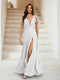 A-Line/Princess V-Neck Short Sleeves Applique Bridesmaid Dresses