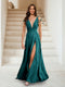 A-Line/Princess V-Neck Short Sleeves Applique Bridesmaid Dresses