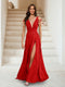A-Line/Princess V-Neck Short Sleeves Applique Bridesmaid Dresses