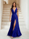 A-Line/Princess V-Neck Short Sleeves Applique Bridesmaid Dresses