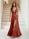A-Line/Princess V-Neck Short Sleeves Applique Bridesmaid Dresses