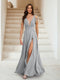 A-Line/Princess V-Neck Short Sleeves Applique Bridesmaid Dresses