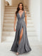 A-Line/Princess V-Neck Short Sleeves Applique Bridesmaid Dresses