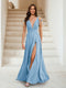 A-Line/Princess V-Neck Short Sleeves Applique Bridesmaid Dresses