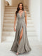 A-Line/Princess V-Neck Short Sleeves Applique Bridesmaid Dresses