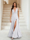 A-Line/Princess V-Neck Short Sleeves Applique Bridesmaid Dresses