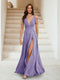 A-Line/Princess V-Neck Short Sleeves Applique Bridesmaid Dresses