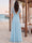 A-Line/Princess V-Neck Short Sleeves Floor-Length Applique Bridesmaid Dresses With Split Side