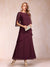 A-Line/Princess Scoop Half Sleeves Tiered Mother of the Bride Dresses