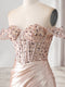 Trumpet/Mermaid Off-the-Shoulder Sleeveless Beading Prom Dresses