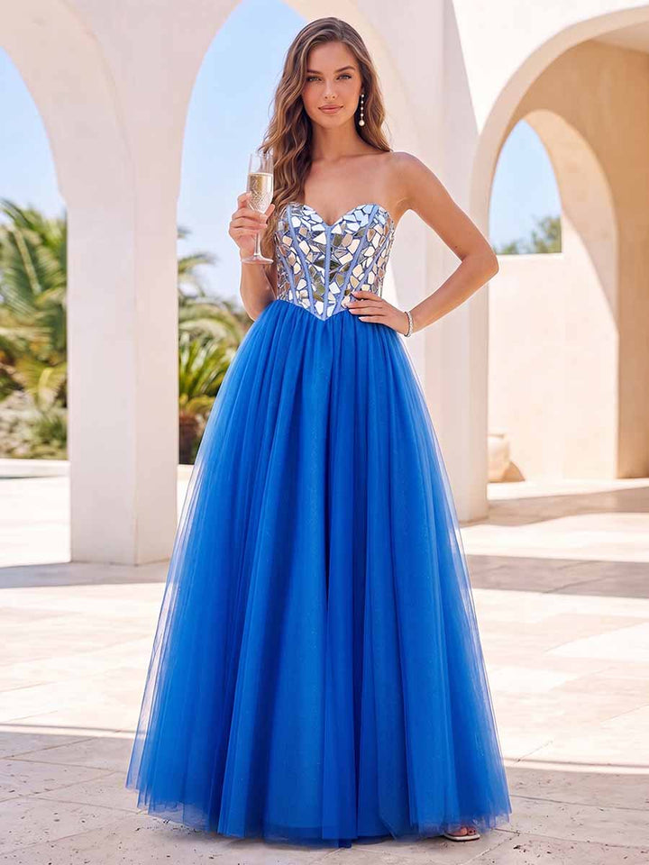 Ball Gown Sweetheart Sleeveless Ruched Prom Dresses