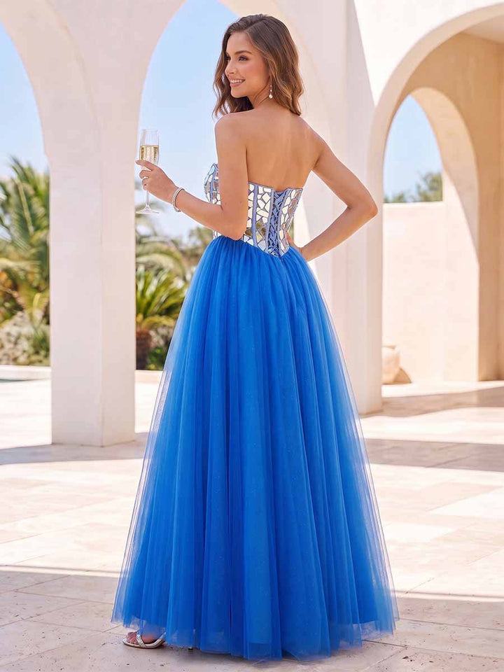 Ball Gown Sweetheart Sleeveless Ruched Prom Dresses