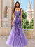 Trumpet/Mermaid V-Neck Sleeveless Sequins Prom Dresses