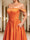 A-Line/Princess Off-the-Shoulder Long Prom Dresses with Split Side