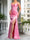 Trumpet/Mermaid V-Neck Straps Ruched Prom Dresses with Split Side