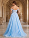 A-Line/Princess Sweetheart Appliques Tulle Prom Dresses with Split Side
