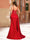 Trumpet/Mermaid Straps Pleated Prom Dresses with Sequin Appliques