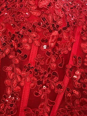 Trumpet/Mermaid Strapless Corset Ruffle Prom Dresses with Sequin Appliques