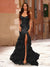 Trumpet/Mermaid Strapless Corset Ruffle Prom Dresses with Sequin Appliques