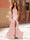 Trumpet/Mermaid Strapless Corset Ruffle Prom Dresses with Sequin Appliques