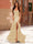 Trumpet/Mermaid Strapless Corset Ruffle Prom Dresses with Sequin Appliques