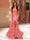 Trumpet/Mermaid Strapless Corset Ruffle Prom Dresses with Sequin Appliques