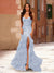 Trumpet/Mermaid Strapless Corset Ruffle Prom Dresses with Sequin Appliques