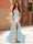 Trumpet/Mermaid Strapless Corset Ruffle Prom Dresses with Sequin Appliques
