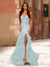 Trumpet/Mermaid Strapless Corset Ruffle Prom Dresses with Sequin Appliques